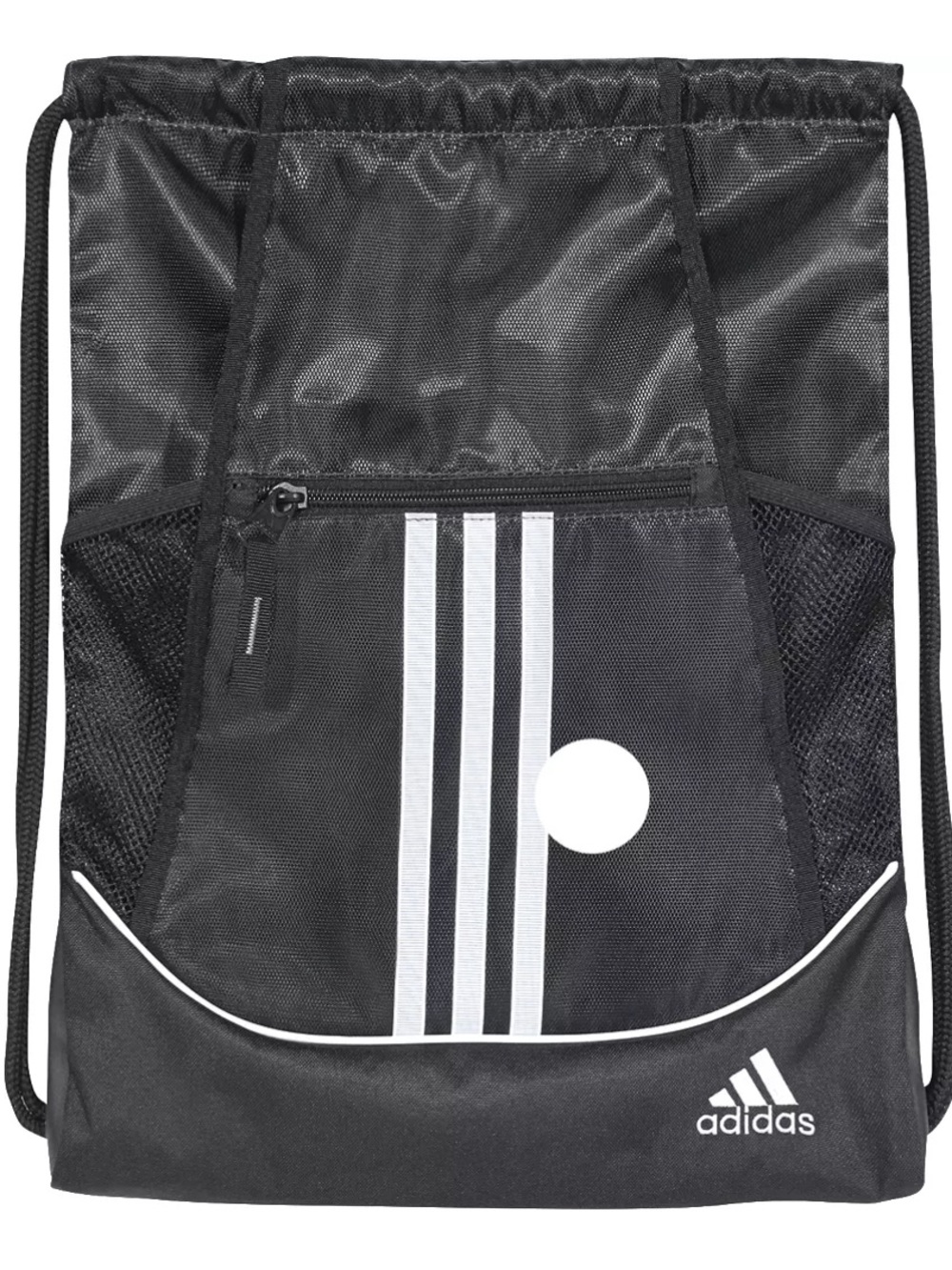adidas Black Drawstring Sports Sack with White Accents